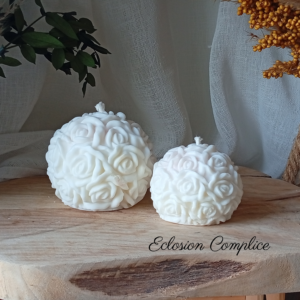 Bougies roses artisanale